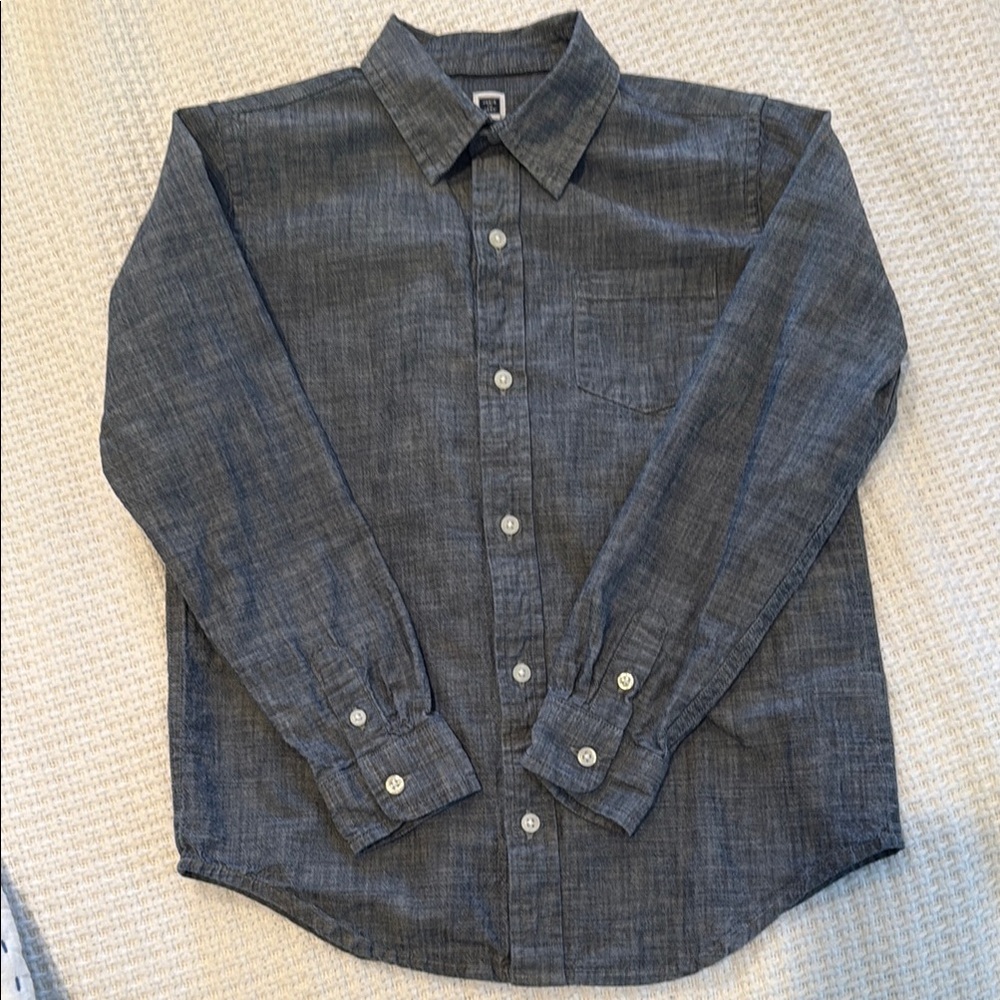 Janie and Jack Gray Button Down Shirt Classic Design